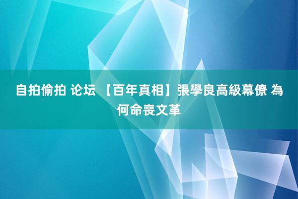 自拍偷拍 论坛 【百年真相】張學良高級幕僚 為何命喪文革