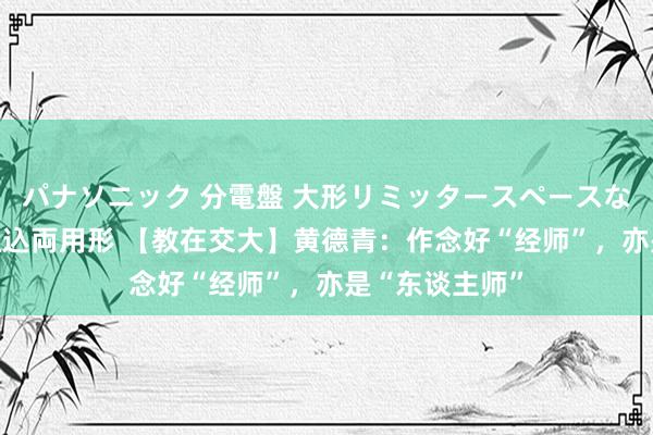 パナソニック 分電盤 大形リミッタースペースなし 露出・半埋込両用形 【教在交大】黄德青：作念好“经师”，亦是“东谈主师”