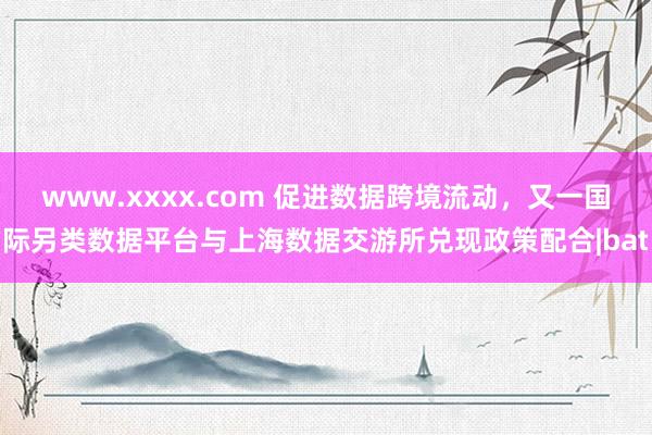 www.xxxx.com 促进数据跨境流动，又一国际另类数据平台与上海数据交游所兑现政策配合|bat