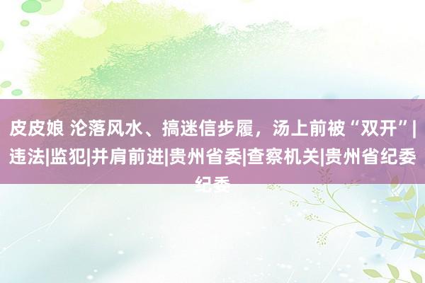 皮皮娘 沦落风水、搞迷信步履，汤上前被“双开”|违法|监犯|并肩前进|贵州省委|查察机关|贵州省纪委